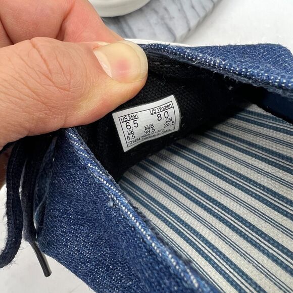 Vans Denim Sneakers Womens 8 Blue Skateboard Shoes Low Top Lace Up Skate Shoe - Picture 9 of 11